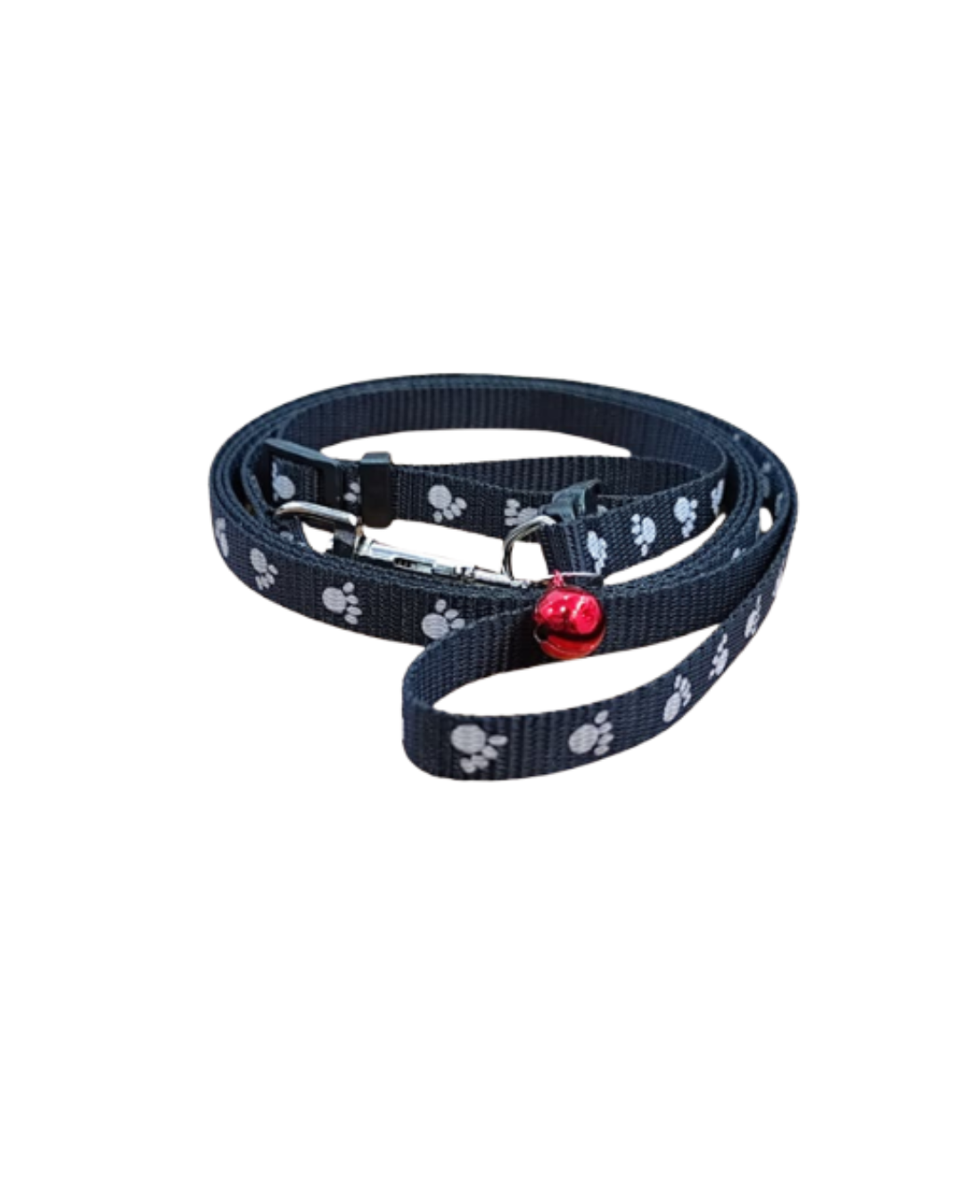 Collar & Leash – Paw Print + Bell (S, 10mm)