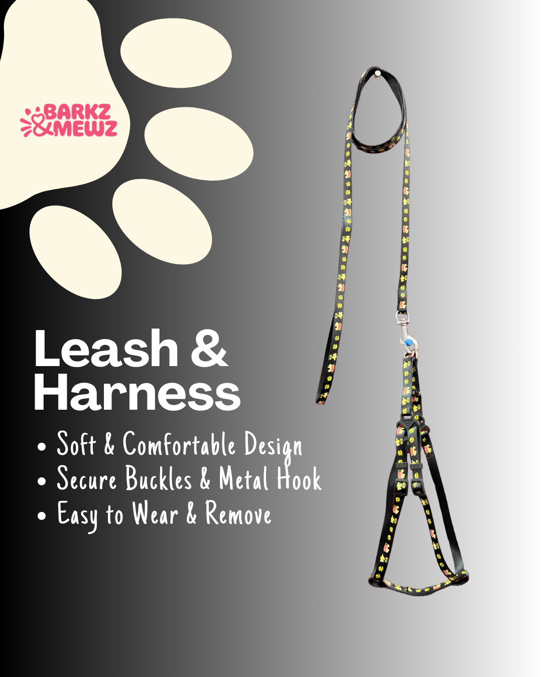Harness & Leash – Soft Nylon (S, 10mm) view 2