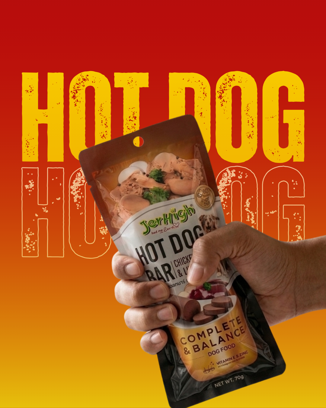 Jerhigh Hot Dog Bar 150g (Pack of 5) Chicken & Liver
