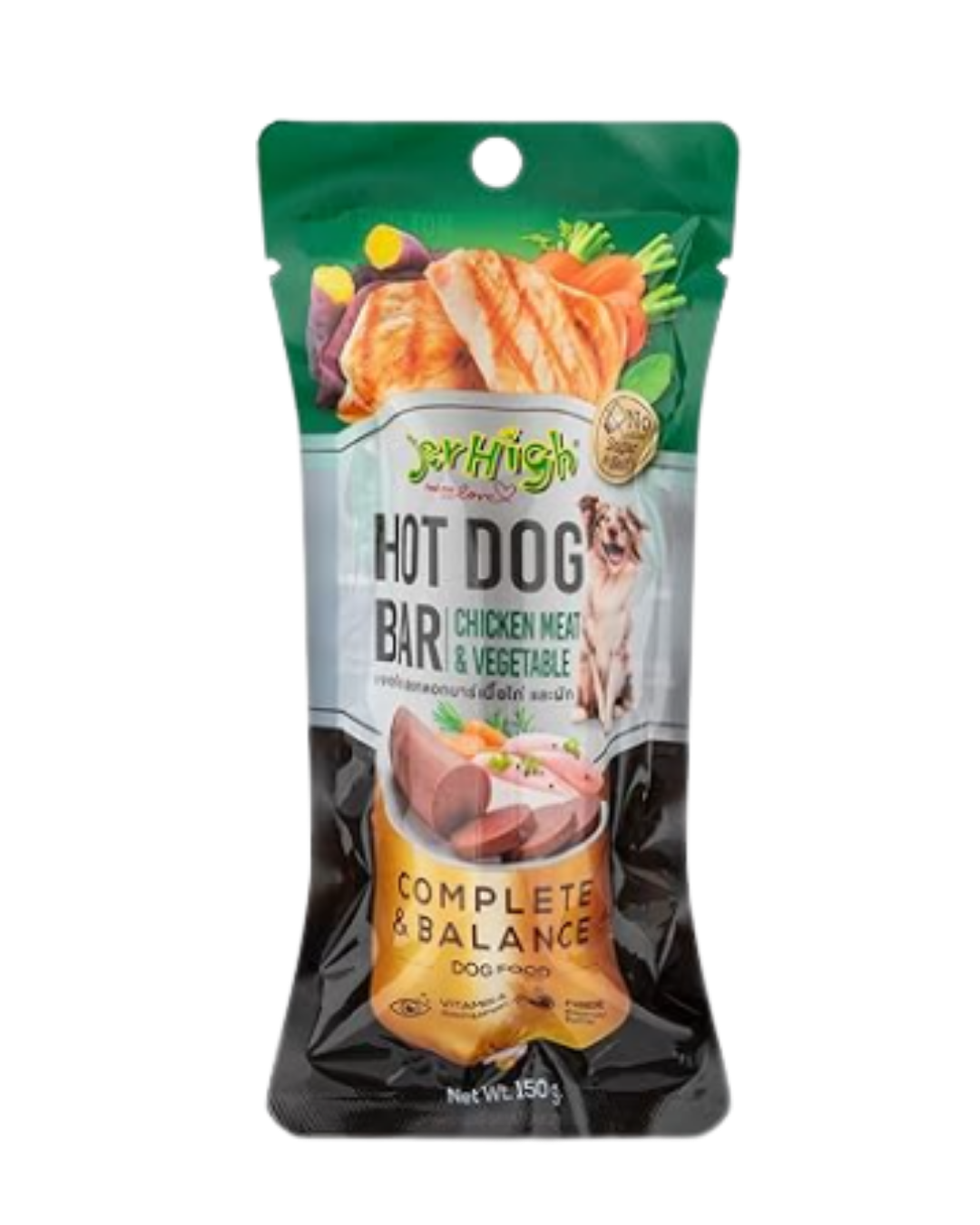 Jerhigh Hot Dog Bar 150g (Pack of 5) Chicken & Veg