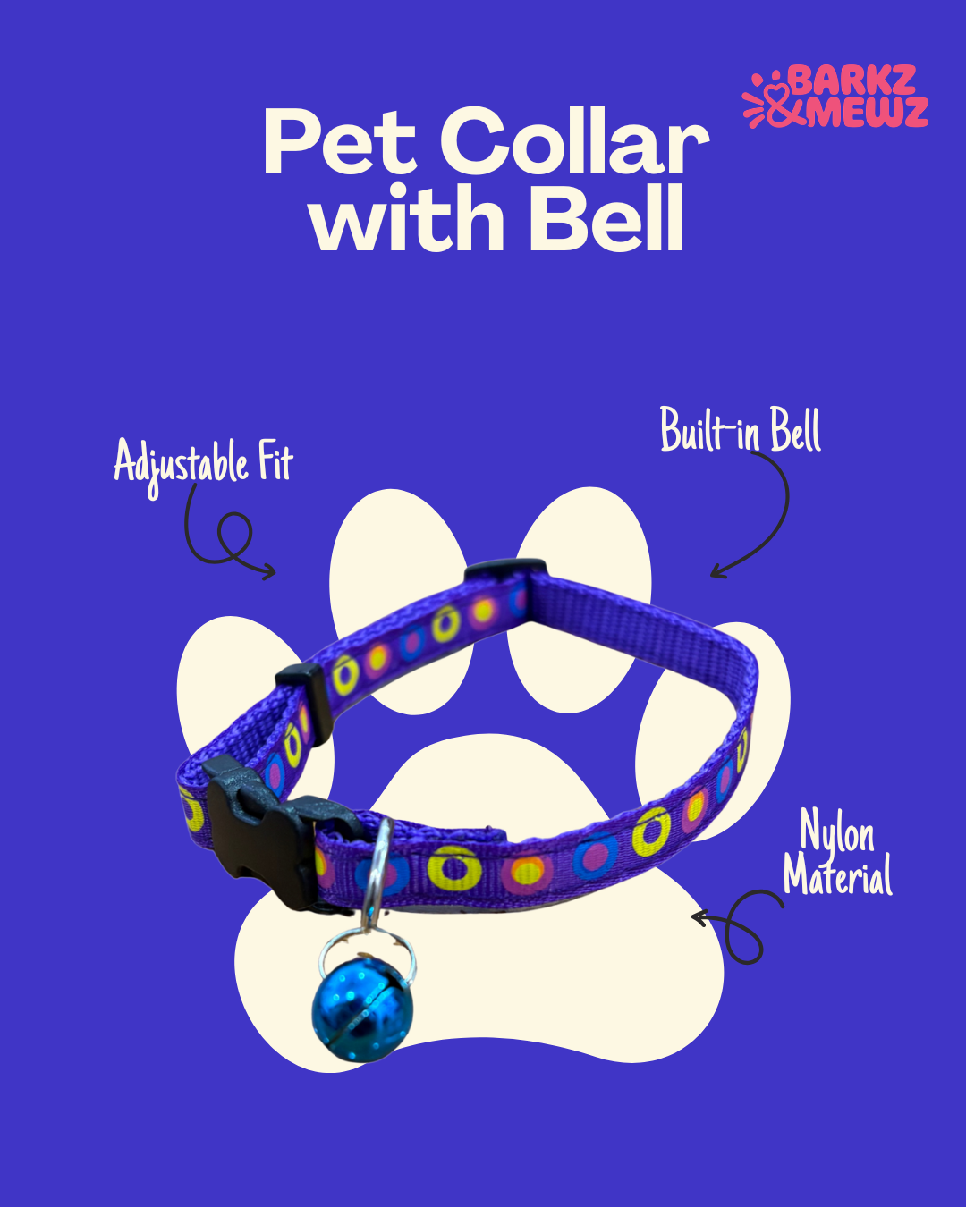 Collar – Soft Nylon + Bell (S, 10mm) view 2
