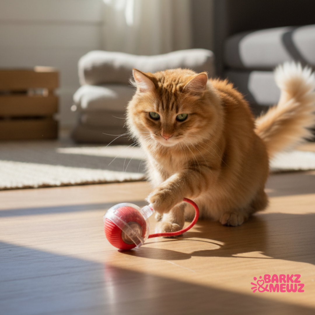 Automatic Sensor Running Ball(Red) with String ( Cat & Dog ) view 3