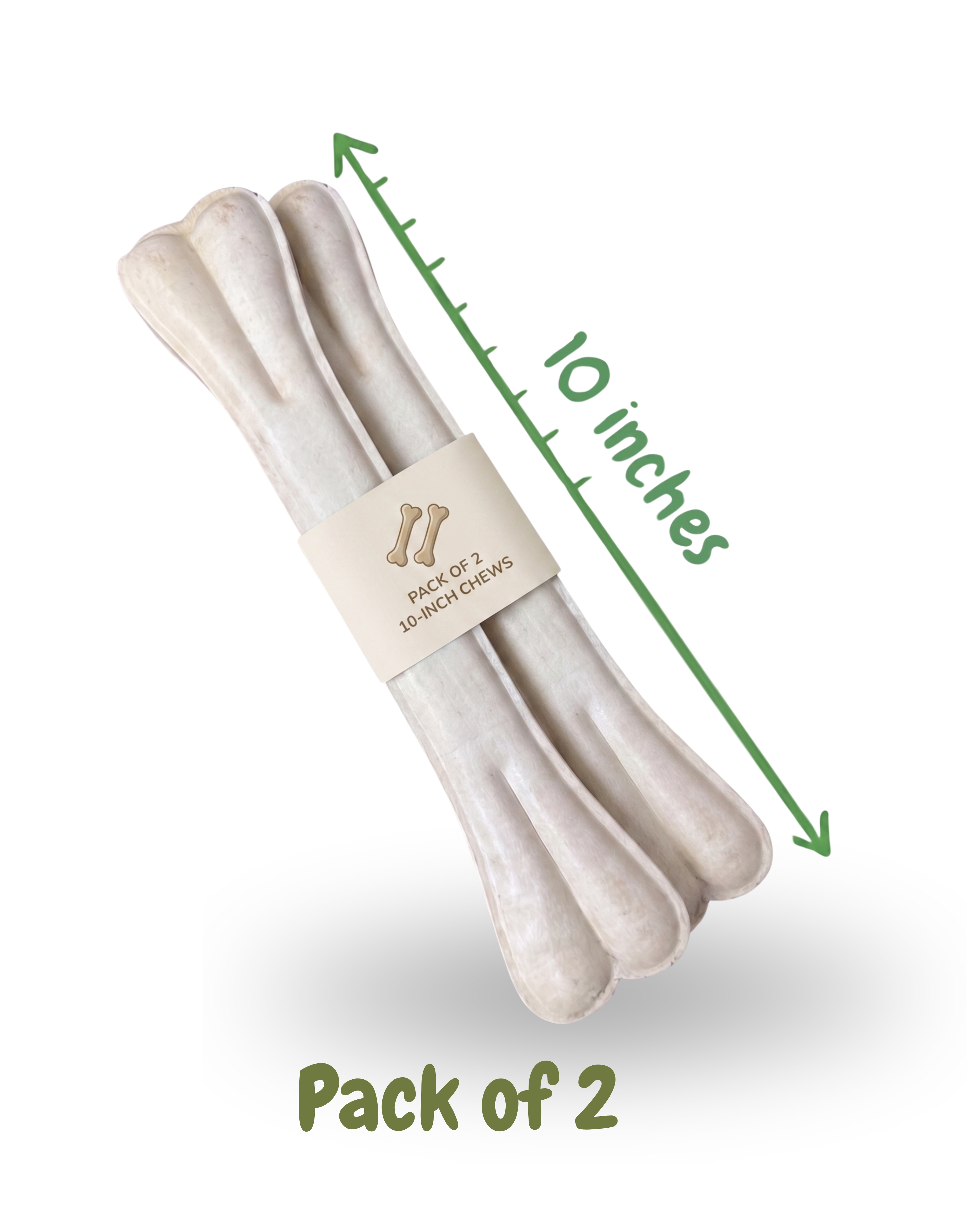 Premium Dog Chew Bone – 10 Inch (Pack of 2)