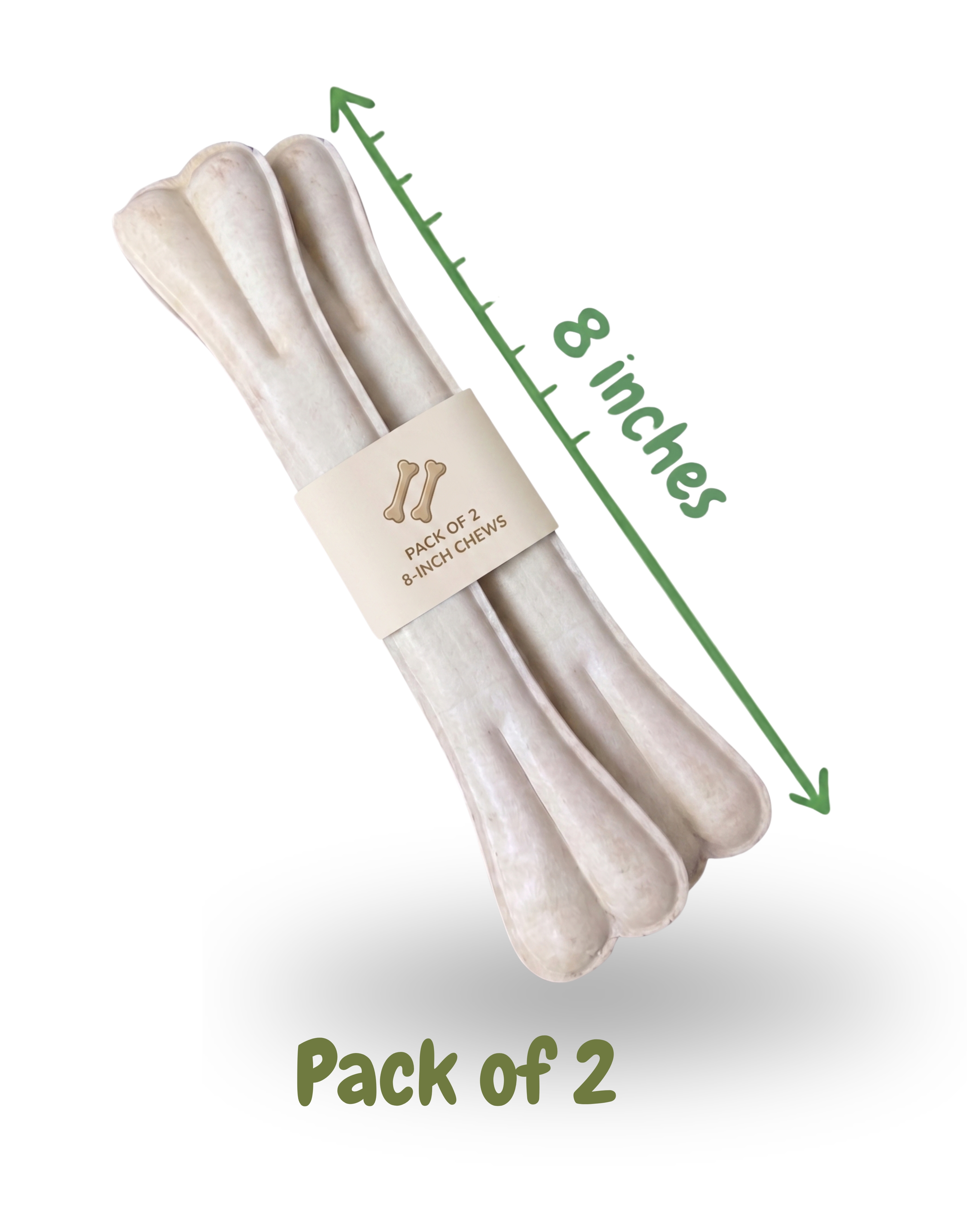 Premium Dog Chew Bone – 8 Inch (Pack of 2)